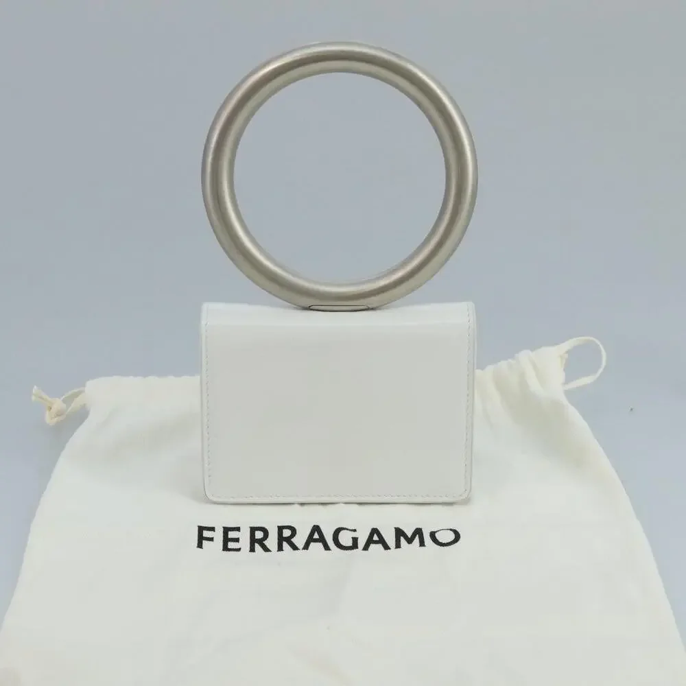 Salvatore Ferragamo Leather Hand Pouch White